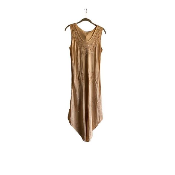 Shore Drive women’s light peach, sequin embroidered dress/cover-up - Picture 1 of 6